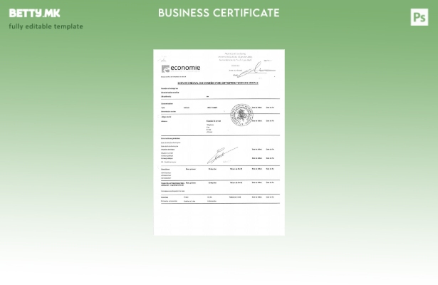 Шаблон за сертификат за добра положба на Франција во модерен стил